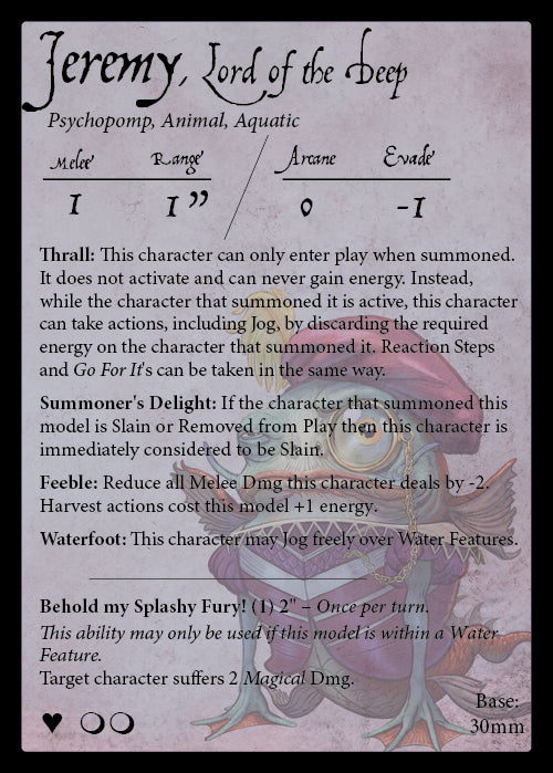Stat Card: Jeremy, Lord of the Deep